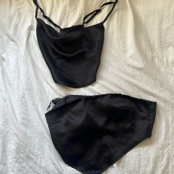 Garage Black Satin Chemise Set - Picture 1 of 3